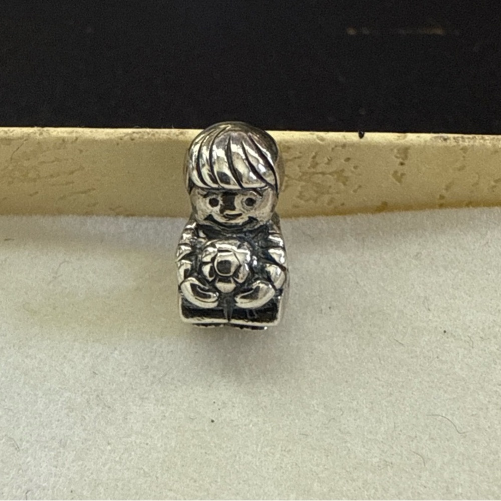 Chamilia Charm sterling silver Soccer Player Ball Boy bracelet
